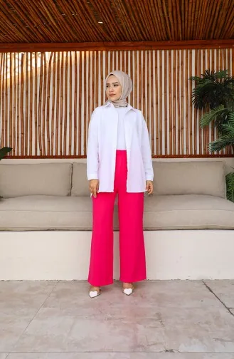 Pantalon Large En Tissu Aerobin 1006-26 Fuchsia 1006-26