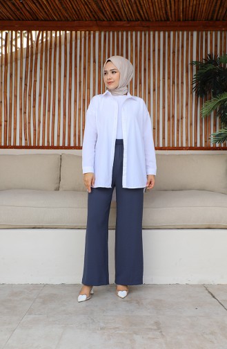 Aerobin Fabric wide Leg Trousers 1006-27 Anthracite 1006-27