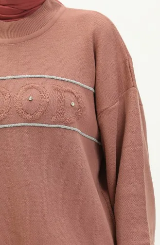 Ensemble Deux Pièces Pantalon Et Tunique Tricot 1031-06 Rose Poudré 1031-06