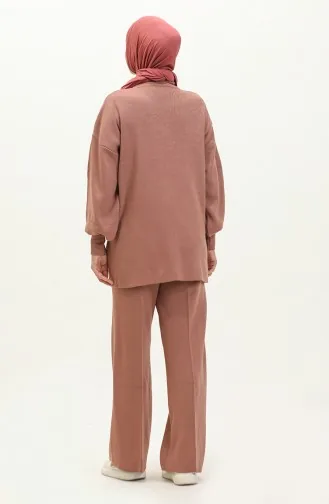Ensemble Deux Pièces Pantalon Et Tunique Tricot 1031-06 Rose Poudré 1031-06