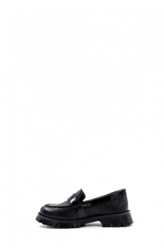 Genuine Leather Girl`s Casual Shoes 006Xa520 Black 006XA520.Siyah