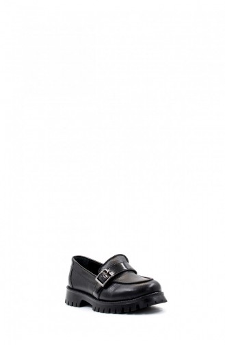 Genuine Leather Girl`s Casual Shoes 006Xa520 Black 006XA520.Siyah