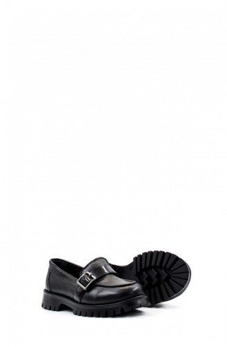 Genuine Leather Girl`s Casual Shoes 006Xa520 Black 006XA520.Siyah