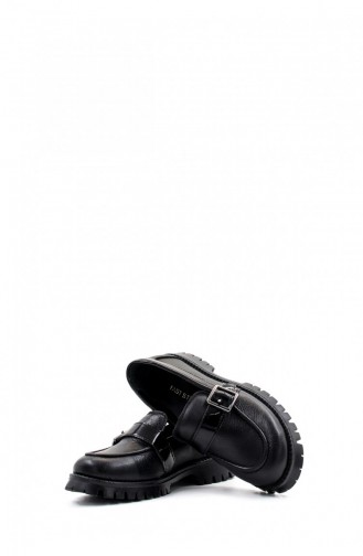 Genuine Leather Girl`s Casual Shoes 006Xa520 Black 006XA520.Siyah