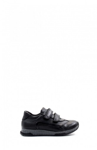 Genuine Leather Unisex Kids Casual Shoes 006Xa820 Black 006XA820.Siyah