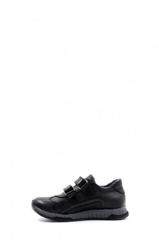 Genuine Leather Unisex Kids Casual Shoes 006Xa820 Black 006XA820.Siyah