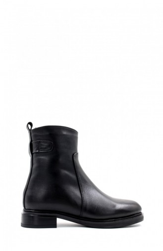 Genuine Leather Women`s Classic Boots 010Sza8314 Black 010SZA8314.Siyah
