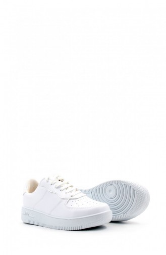 Damen-Sneaker-Schuhe 416Zafır Weiß 416ZAFAIR.Beyaz