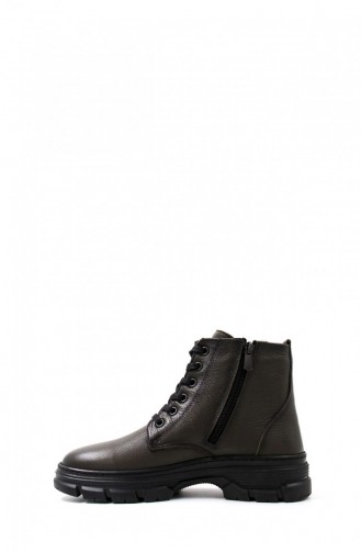 Genuine Leather Women`s Classic Boots 442Sza23015 Khaki 442SZA23015.Haki