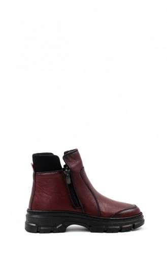 Genuine Leather Women`s Classic Boots 442Sza23017 Claret Red 442SZA23017.Bordo