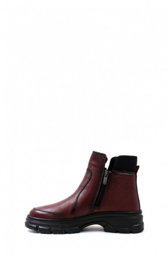 Genuine Leather Women`s Classic Boots 442Sza23017 Claret Red 442SZA23017.Bordo