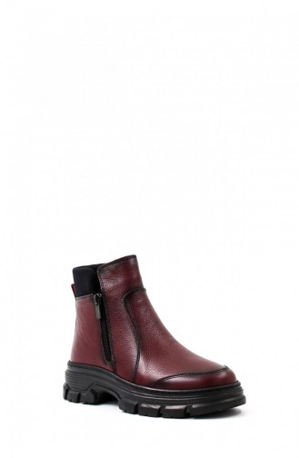 Genuine Leather Women`s Classic Boots 442Sza23017 Claret Red 442SZA23017.Bordo