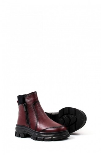 Genuine Leather Women`s Classic Boots 442Sza23017 Claret Red 442SZA23017.Bordo