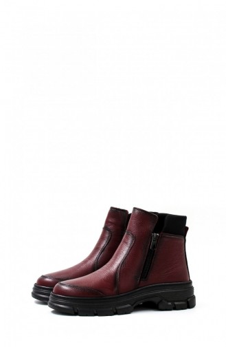 Genuine Leather Women`s Classic Boots 442Sza23017 Claret Red 442SZA23017.Bordo