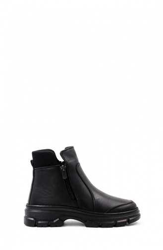 Genuine Leather Women`s Classic Boots 442Sza23017 Black 442SZA23017.Siyah