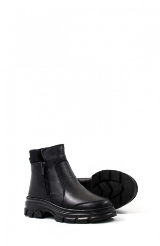 Genuine Leather Women`s Classic Boots 442Sza23017 Black 442SZA23017.Siyah