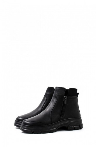 Genuine Leather Women`s Classic Boots 442Sza23017 Black 442SZA23017.Siyah
