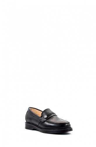 Genuine Leather Unisex Kids Casual Shoes 446Xca560 Black 446XCA560.Siyah