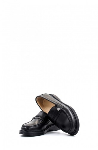 Genuine Leather Unisex Kids Casual Shoes 446Xca560 Black 446XCA560.Siyah