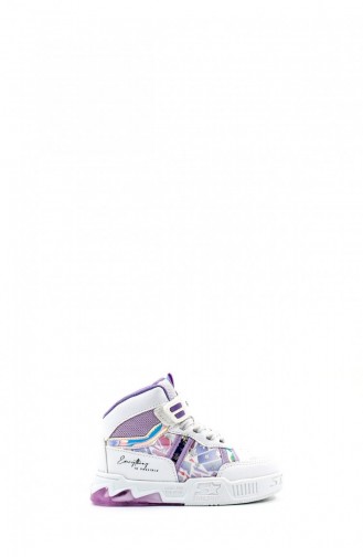 Unisex Çocuk Spor Bot 598Sxca041 Beyaz Lila