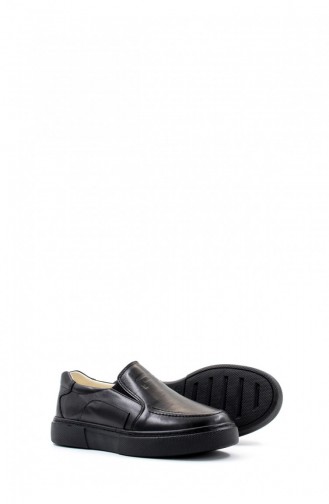 Genuine Leather Unisex Kids School Shoes 770Ga811 66 Black 770GA811-66.Siyah