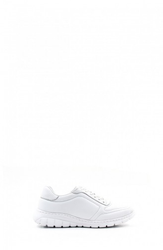 Genuine Leather Women`s Casual Shoes 950Zas 8023 White 950ZAS-8023.Beyaz