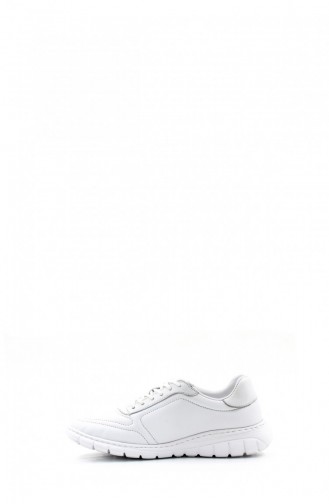 Genuine Leather Women`s Casual Shoes 950Zas 8023 White 950ZAS-8023.Beyaz