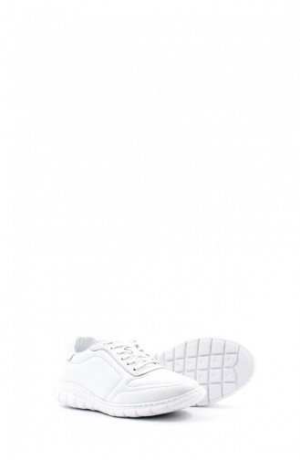 Genuine Leather Women`s Casual Shoes 950Zas 8023 White 950ZAS-8023.Beyaz