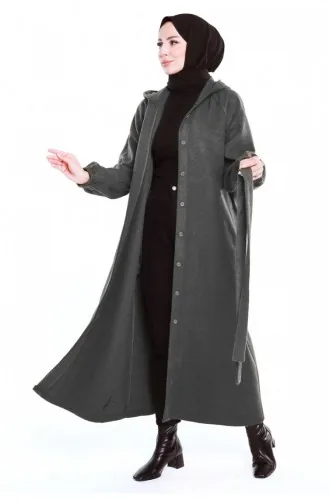 Hijab-Mantel Mit Gürtel Grau 0502SGS.GRI