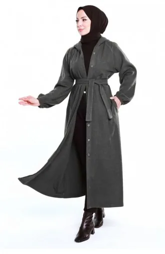 Hijab-Mantel Mit Gürtel Grau 0502SGS.GRI