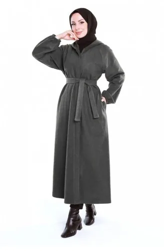 Hijab-Mantel Mit Gürtel Grau 0502SGS.GRI