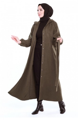 Hijab-Mantel Mit Gürtel Khaki 0502SGS.HAK