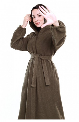 Hijab-Mantel Mit Gürtel Khaki 0502SGS.HAK
