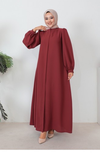 Zippered Balloon Sleeve Abaya Tile 1078MP.KRT