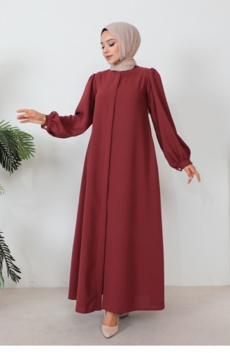 Zippered Balloon Sleeve Abaya Tile 1078MP.KRT