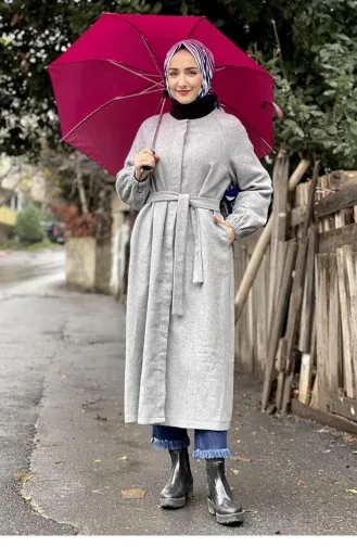 قبعة رمادية مختومة بأزرار 5392END.GRI