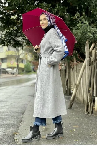 قبعة رمادية مختومة بأزرار 5392END.GRI