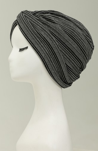 Silvery Bonnet 1263-02 Black Silver Gray 1263-02