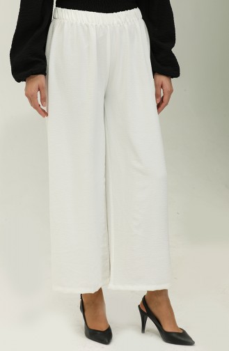 Aerobin Fabric Wide Leg Pants 0145-01 Ecru 0145-01