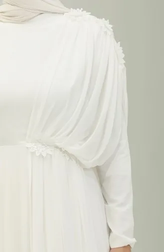 Spitzen-Chiffon-Abendkleid 5571-02 Ecru 5571-02