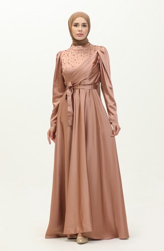 Pearl Satin Evening Dress 5650-01 Lilac 5650-02