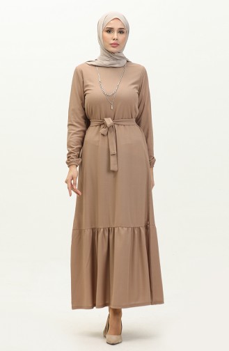 Robe Collier Ceinture Froncee 1784-14 Vison 1784-14