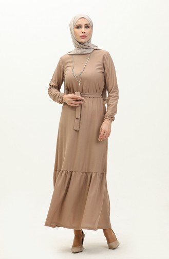 Robe Collier Ceinture Froncee 1784-14 Vison 1784-14