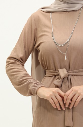 Robe Collier Ceinture Froncee 1784-14 Vison 1784-14