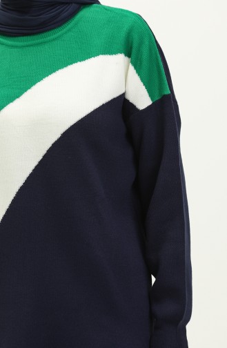 Triko Tunik Pantolon İkili Takım 0107-01 Yeşil Lacivert