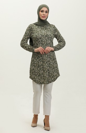 Patterned Tunic 1655-01 Khaki 1655-01