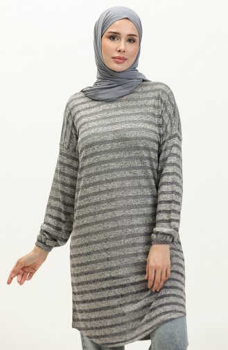 Bat Sleeve Striped Tunic 1658-02 Anthracite 1658-02