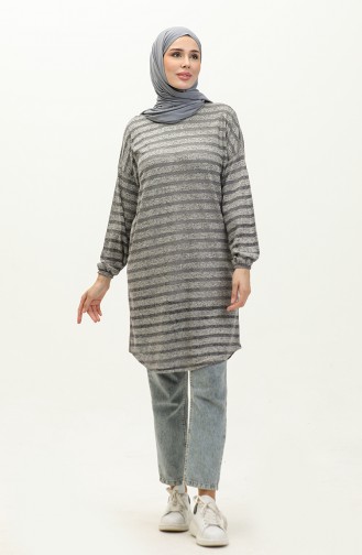 Bat Sleeve Striped Tunic 1658-02 Anthracite 1658-02