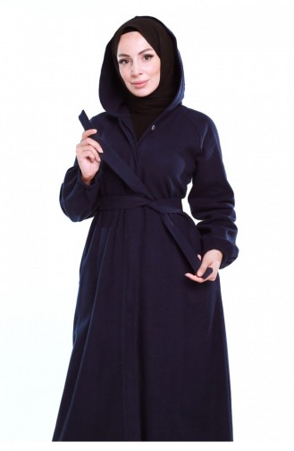 Hijab-Mantel Mit Gürtel Marineblau 0502SGS.LCV