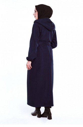 Hijab-Mantel Mit Gürtel Marineblau 0502SGS.LCV